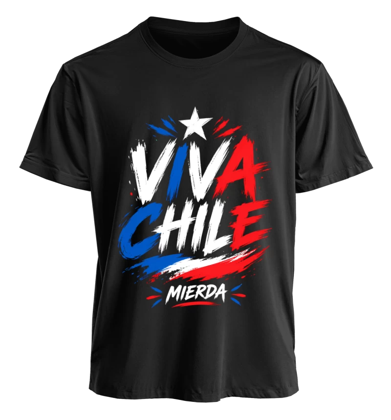 Polera Chile Viva Chile Mierda | Frente