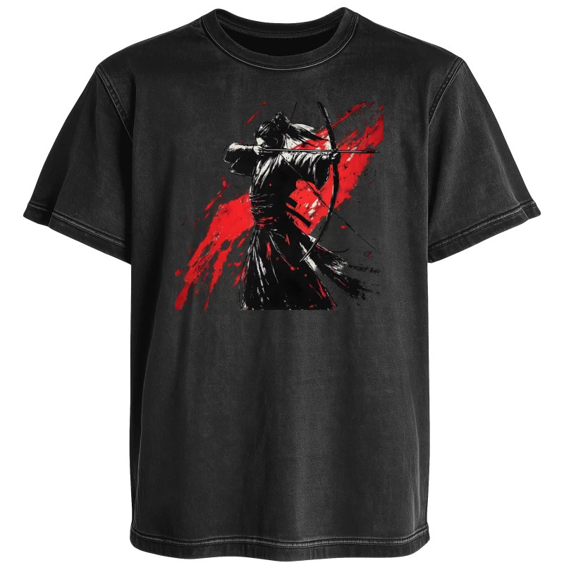Polera Acid Japanese Samurai Archer Red Ink