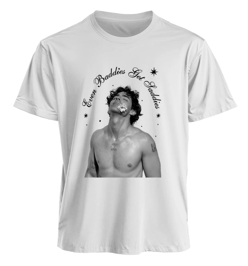 Polera Joe Jonas – Even Baddies Get Saddies Blanca