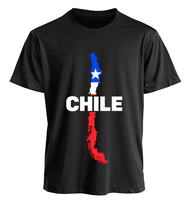 Polera Chile Mapa y Bandera | Frente