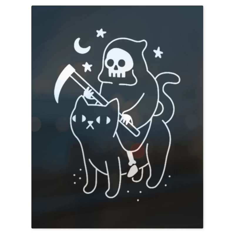 Gatito de la Muerte – Print Metálico