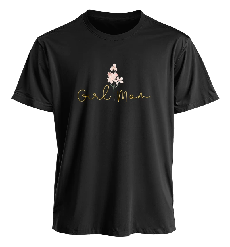 Polera Girl Mom — Regalo para mamá de niñas, diseño delicado con flores, cumpleaños y Día de la Madre