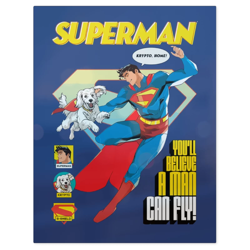 Superman & Krypto – Print Metálico