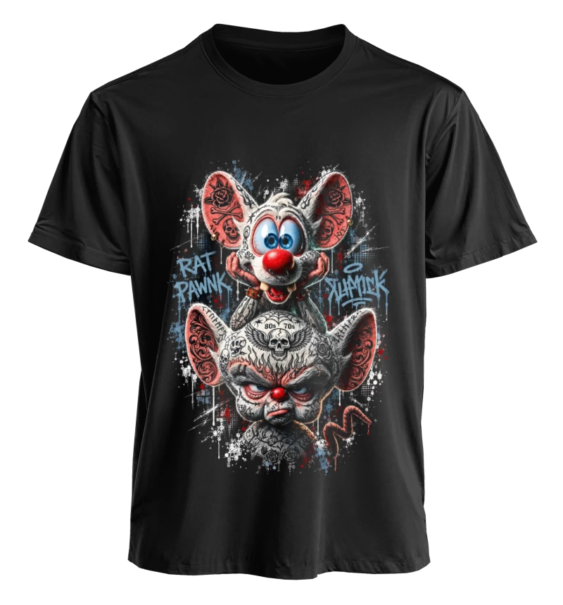 Polera Pinky y Cerebro | Frente + Manga