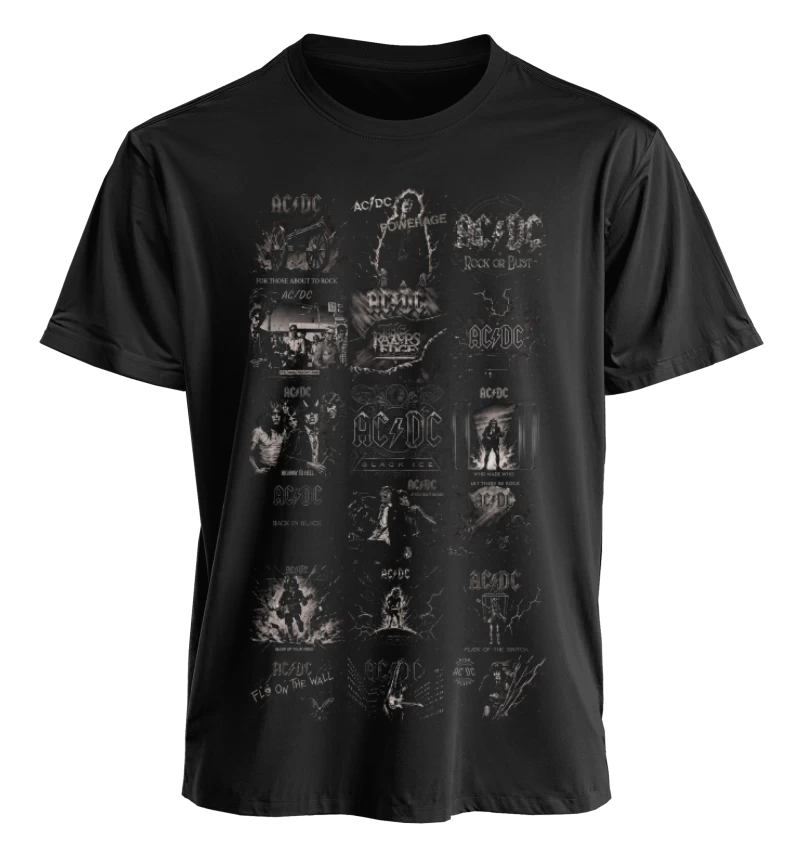 Polera Rock AC/DC Discografía Álbumes | Frente