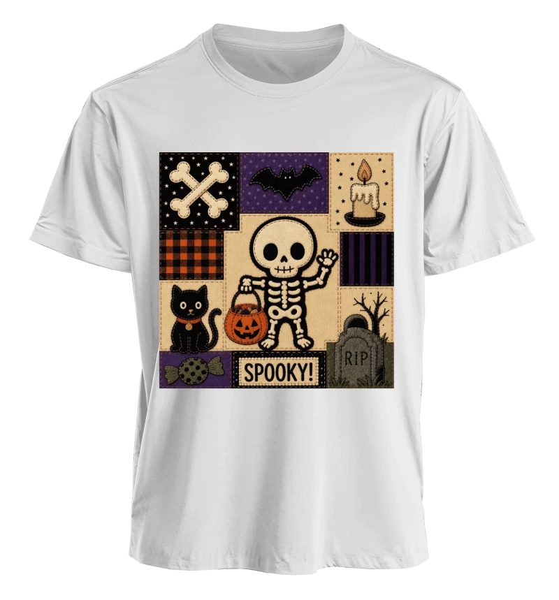Polera Imitación Patchwork Esqueleto