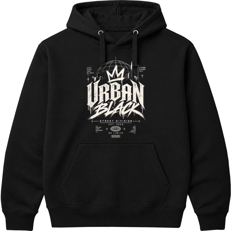 Polerón Canguro Premium Urban Black