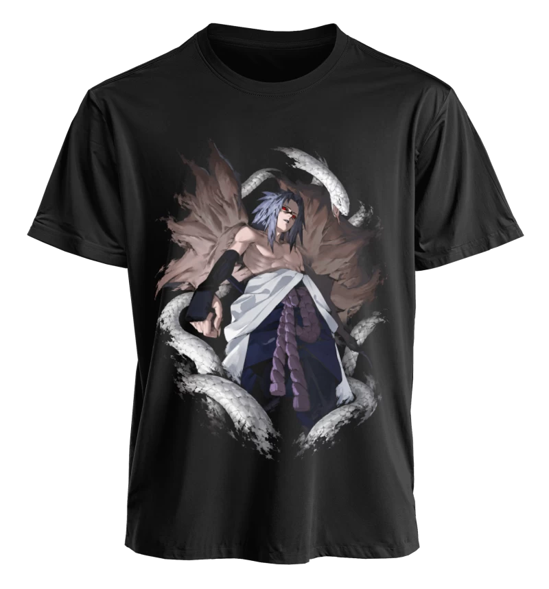 Polera Sasuke Uchiha Sello Maldito Naruto Shippuden | Frente + Manga
