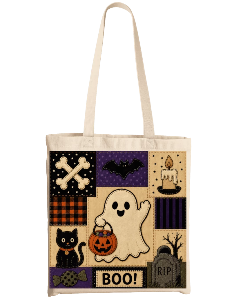 Totebag Imitación Patchwork Fantasma
