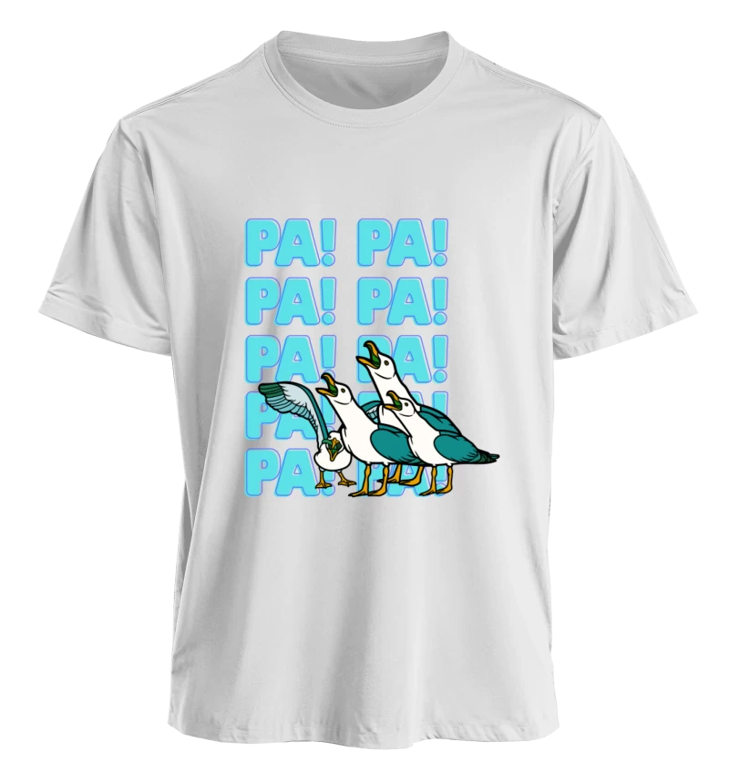 Polera Pa! Pa! Pa! — Regalo divertido para papá con gaviotas, humor y Día del Padre, para papás que ya conocen ese grito de memoria