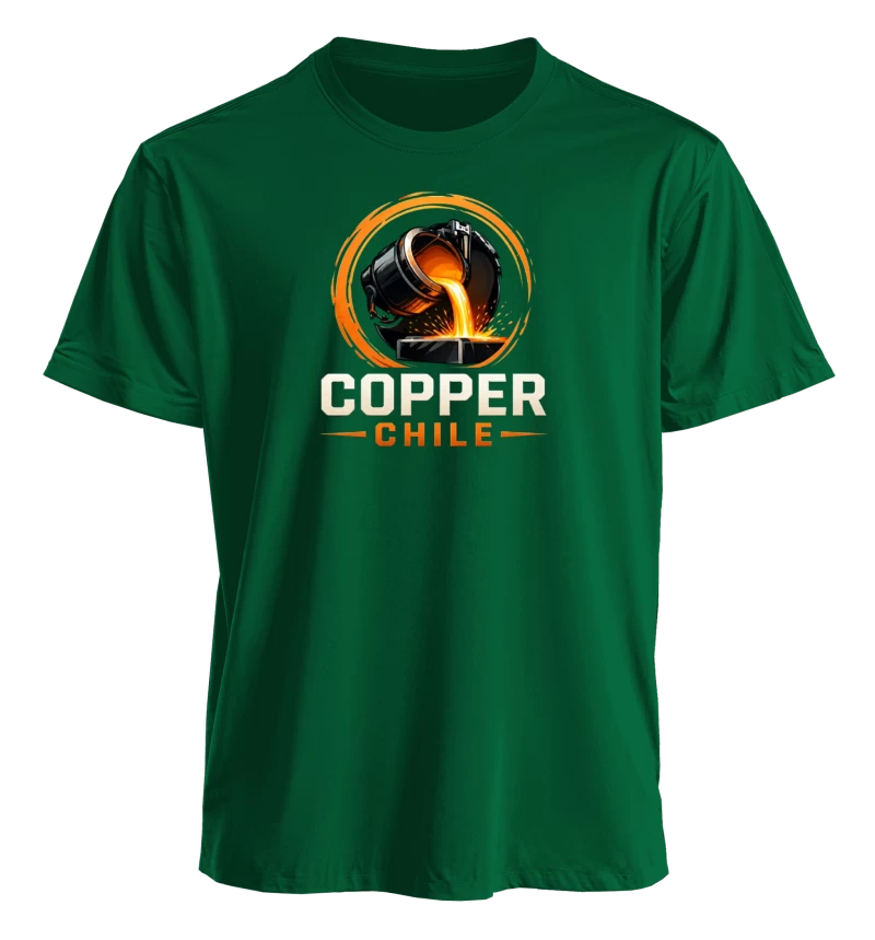 Polera Negra "Copper Chile" – Edición Fundición y Proceso del Cobre