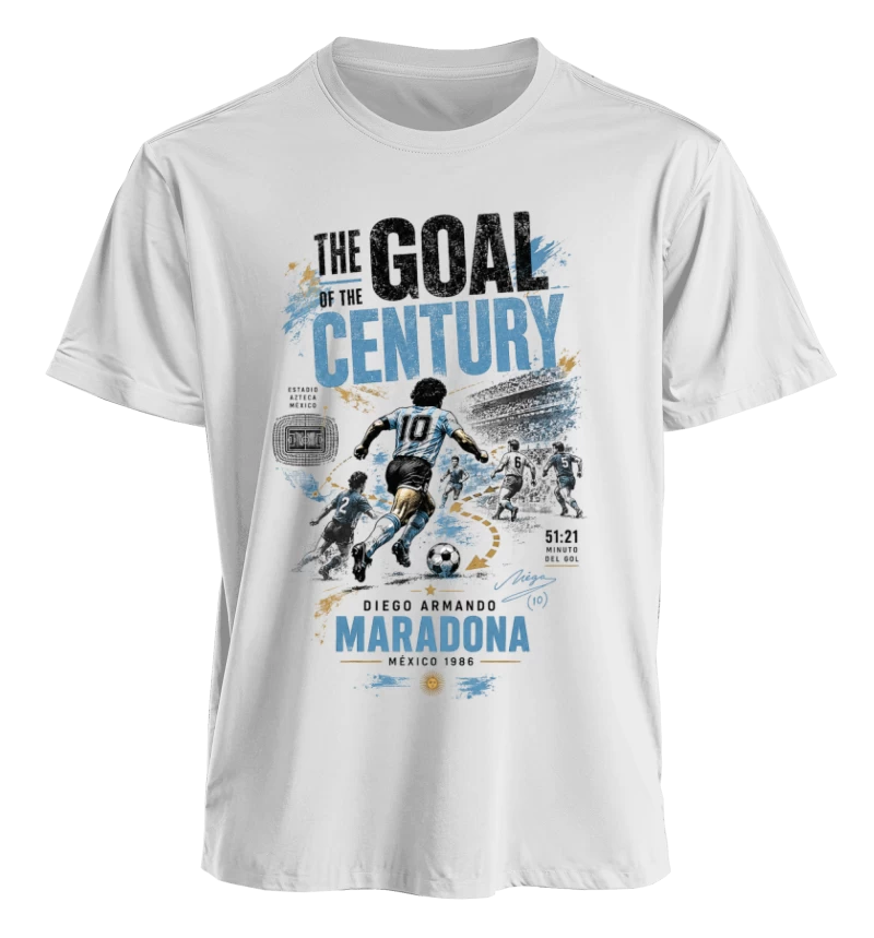 Polera Retro Maradona – The Goal of the Century (México 1986)
