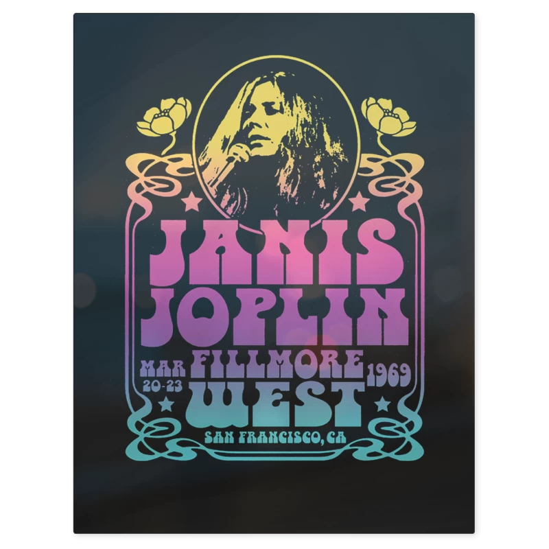 Janis Joplin Fillmore West Color – Print Metálico