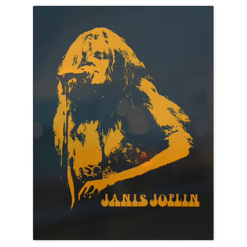 Janis Joplin Cantando – Print Metálico