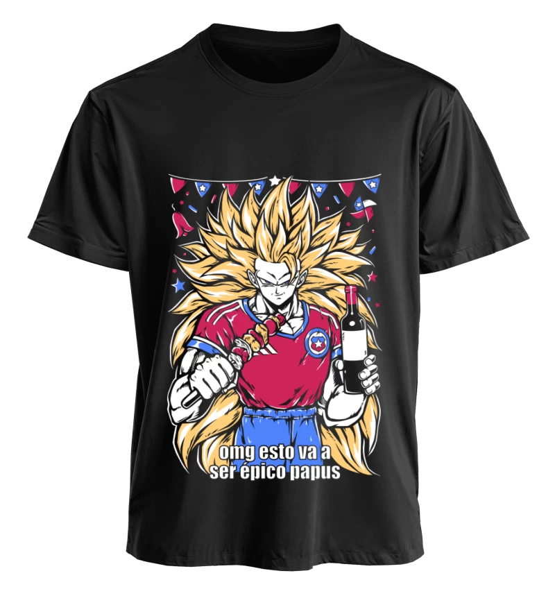 Polera negra - Goku Dieciochero - Dragon Ball - Fiestas Patrias