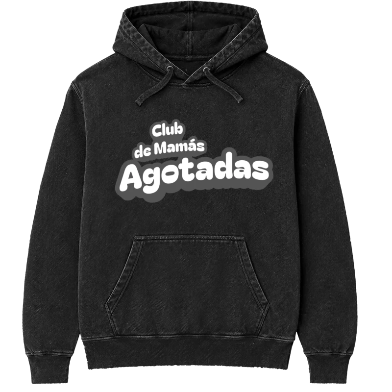 Polerón Club de Mamás Agotadas — Regalo para mamá primeriza y de niños chicos, humor real, baby shower y cumpleaños