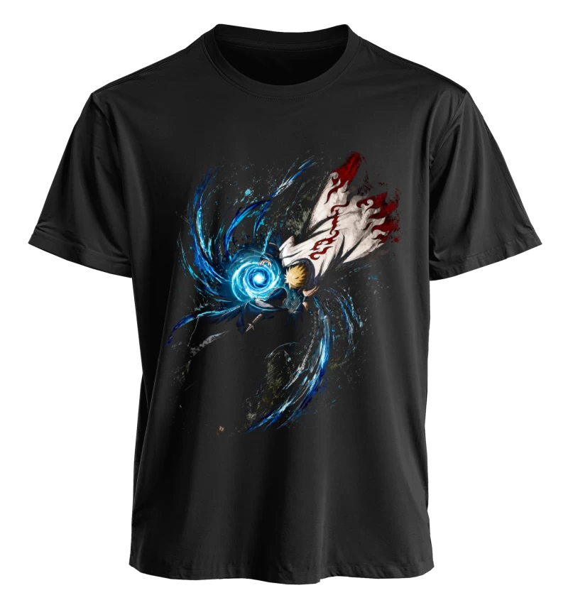 Polera Anime Naruto Minato vs Obito 35x40 | Frente + Manga