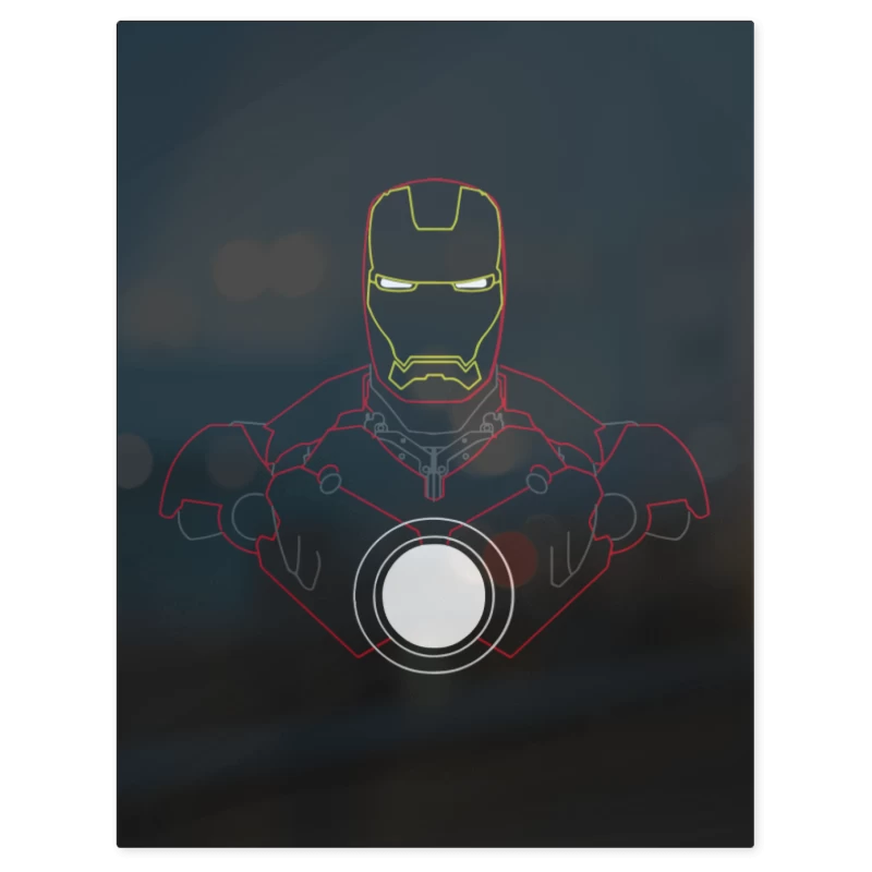 Iron Man - Neon – Print Metálico