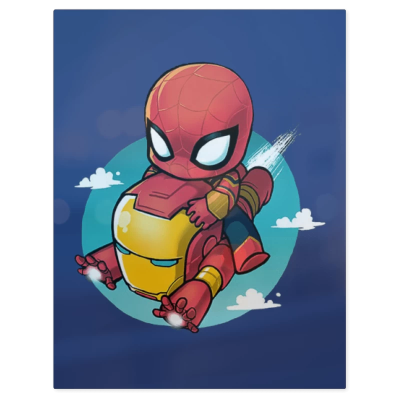 Mini Spiderman Iron Man – Print Metálico