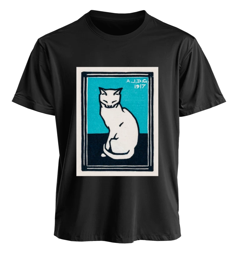 Polera Gato sentado de Julie de Graag (1917) — Arte vintage para amantes de los gatos, regalo gatuno, vintage y minimalismo