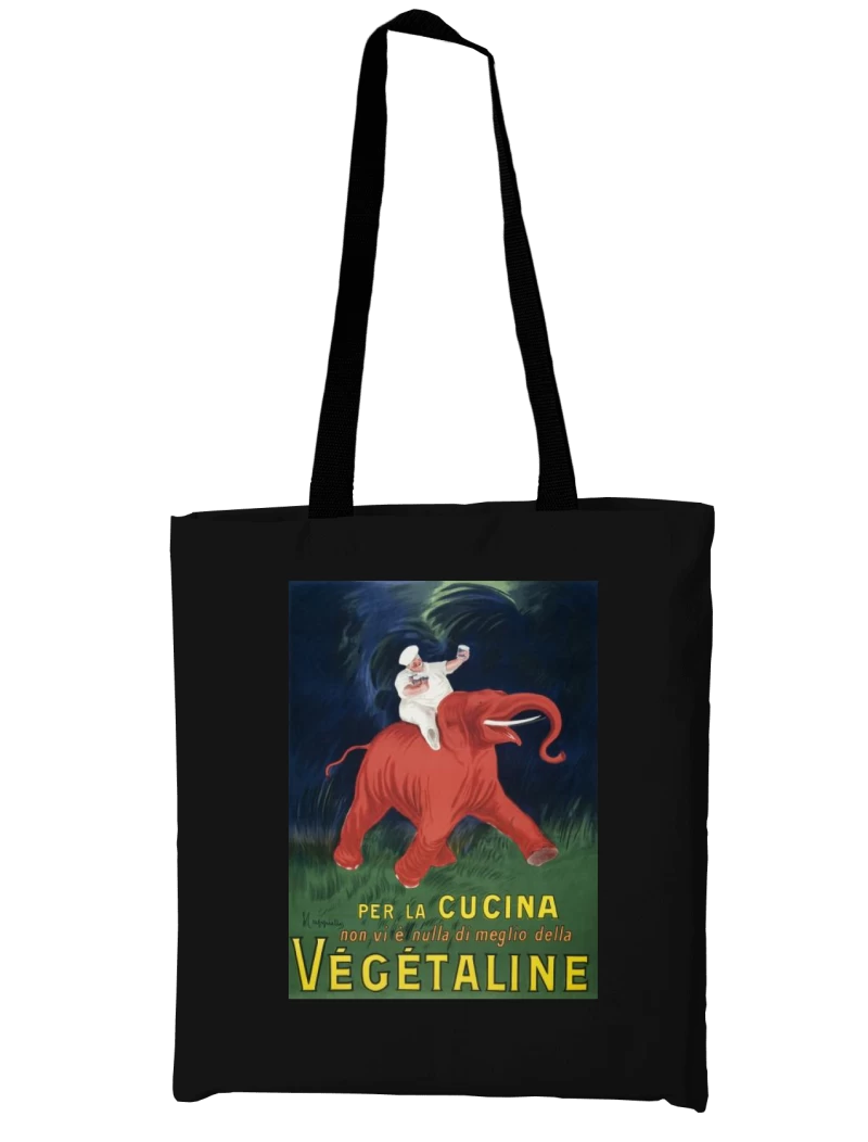 Totebag Elefante rojo de Leonetto Cappiello (1910) — Póster vintage francés, arte retro para amantes de la cocina
