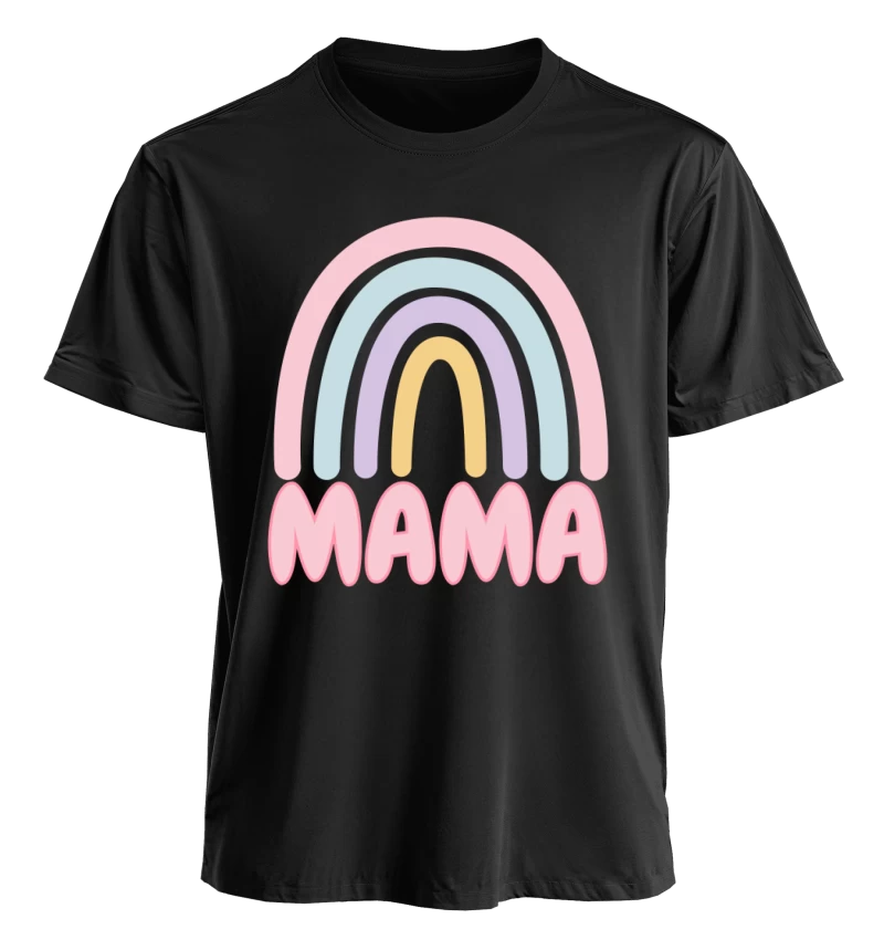 Polera Mama & Mini Arcoiris Pastel (Adulto y Talla 2-6)