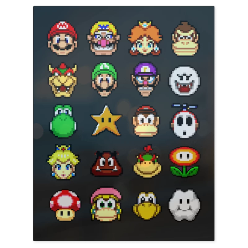 El Tio del Bigote en 8 Bits – Print Metálico