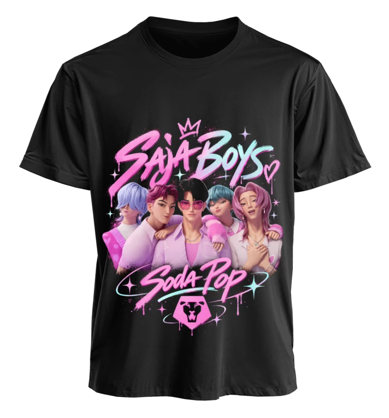 Polera Animación KPop Demon Hunters Saja Boys | Frente + Espalda