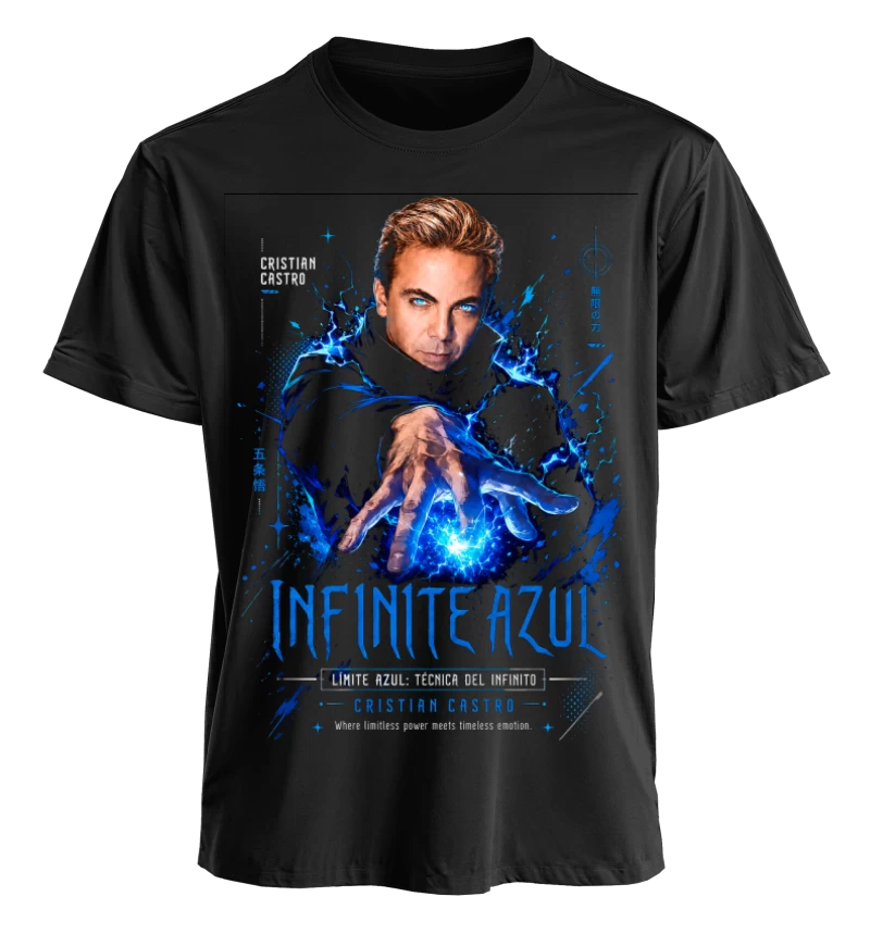 Polera Música Cristian Castro Infinito Azul | Frente