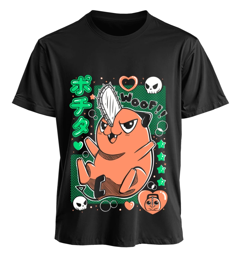 Polera Negra - Pochita - Chainsawman