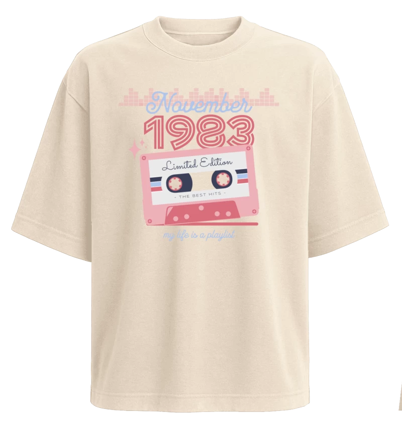 Polera Oversize Retro Cassette 1983