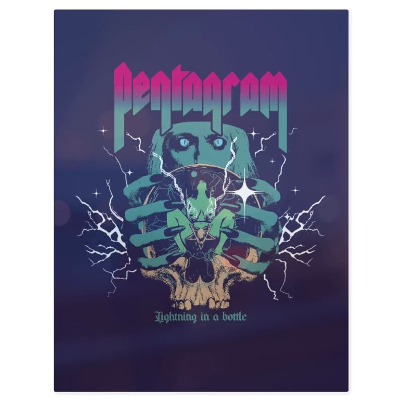 Pentagram Lightning in a Bottle – Print Metálico