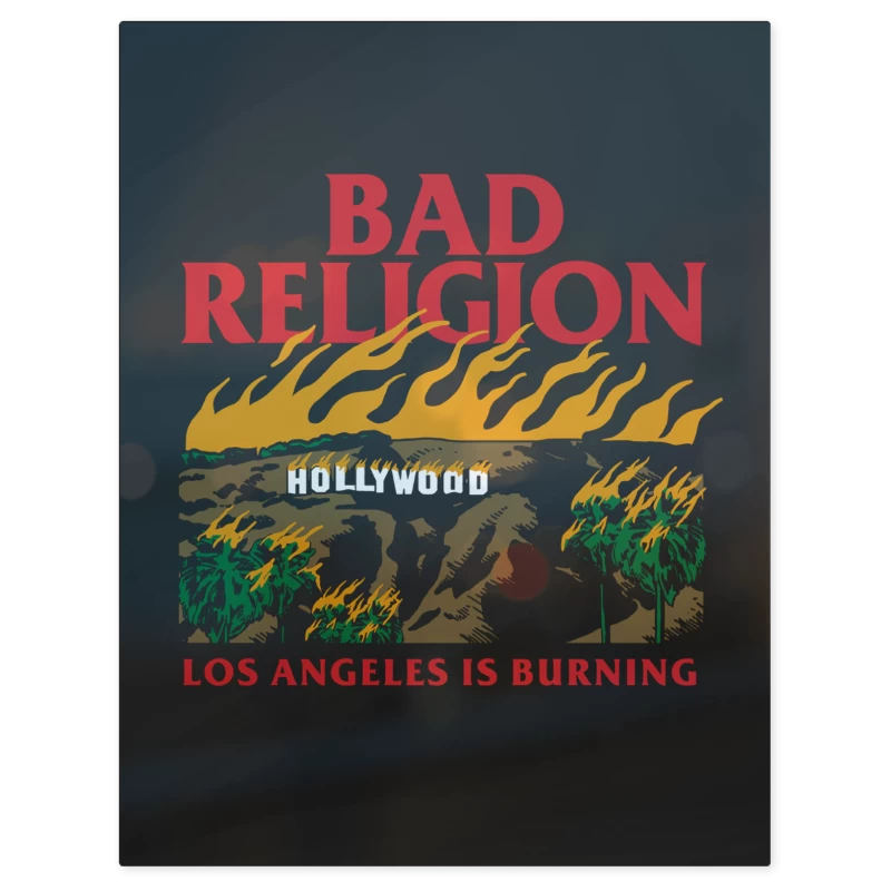 Bad Religion los Angeles Is Burning – Print Metálico