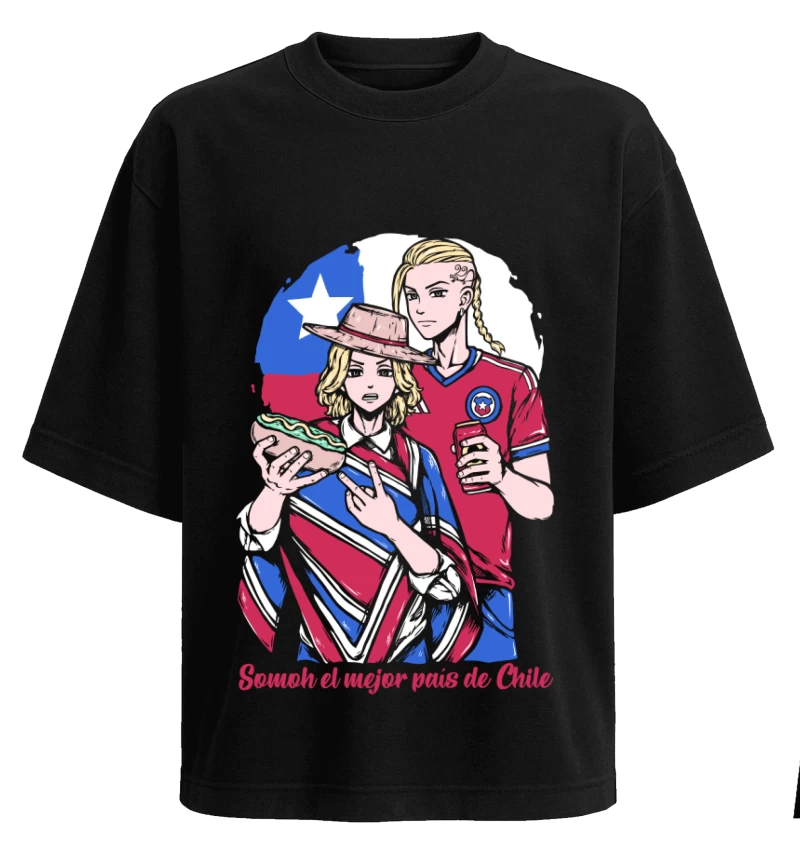 Polera Negra - Mikey y Draken Dieciocheros - Tokyo Revengers - Fiestas Patrias