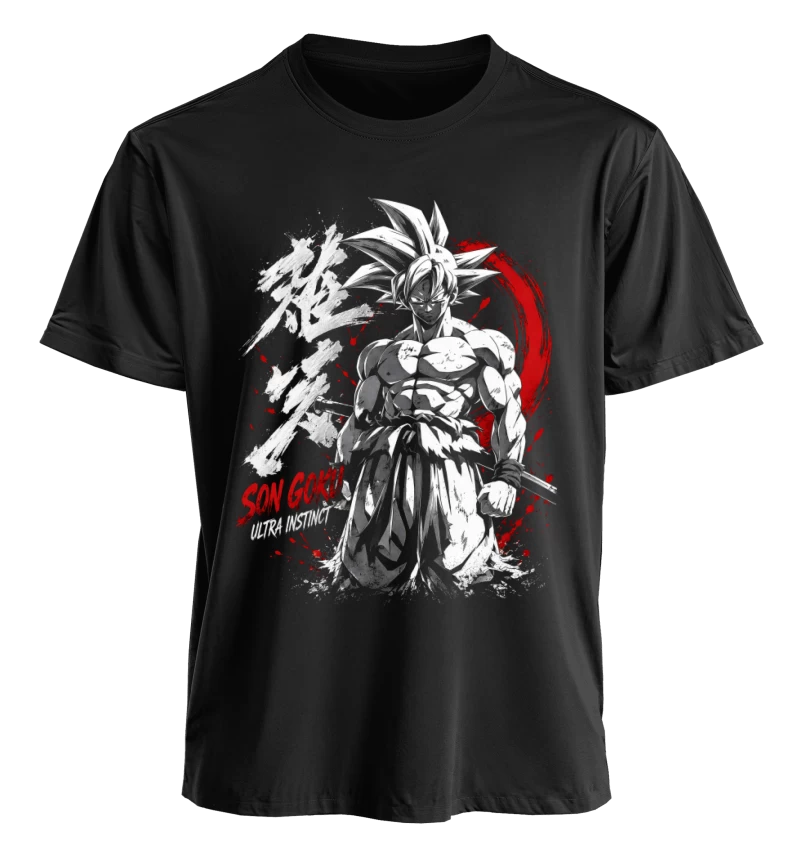 Polera Anime Dragon Ball Goku Ultra Instinto | Frente + Manga