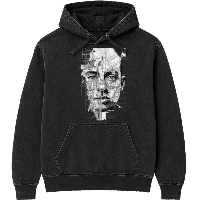 Polerón canguro Acid Wash