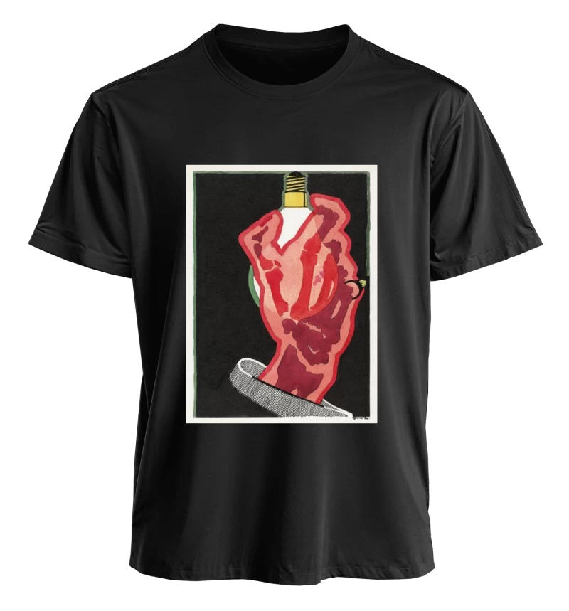 Polera Mano con ampolleta de Reijer Stolk — Arte vintage rojo y negro, diseño gráfico e ideas