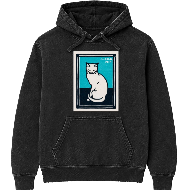 Polerón Gato sentado de Julie de Graag (1917) — Arte vintage para amantes de los gatos, regalo gatuno, vintage y minimalismo