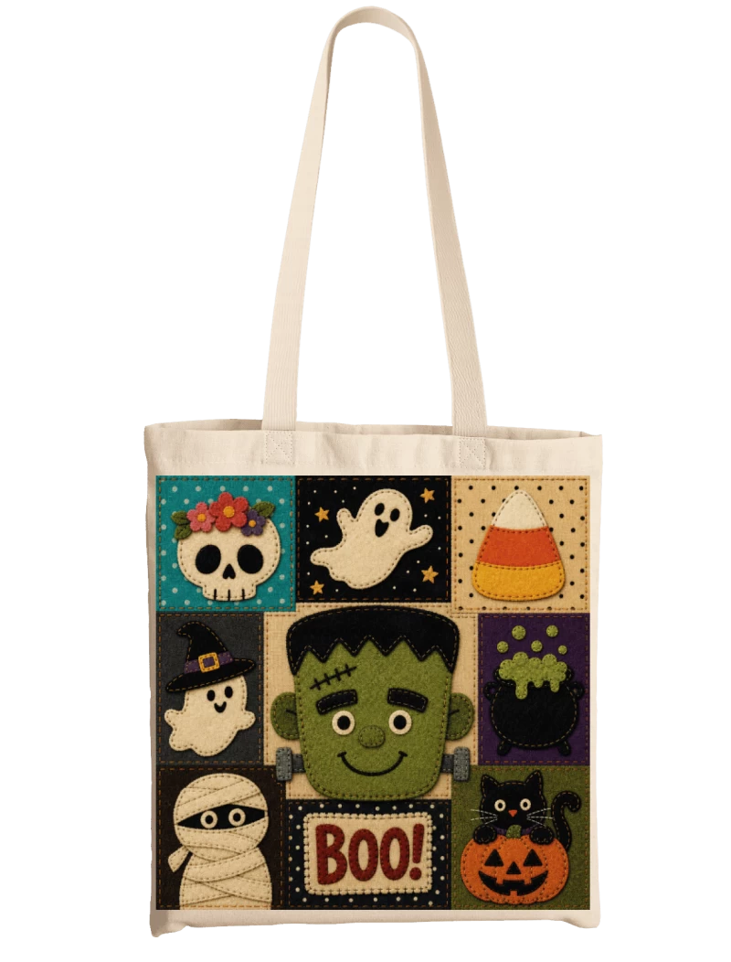 Totebag Imitación Patchwork Frankenstein Boo