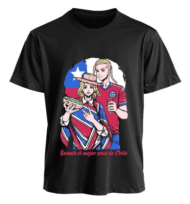 Polera Negra - Mikey y Draken Dieciocheros - Tokyo Revengers - Fiestas Patrias