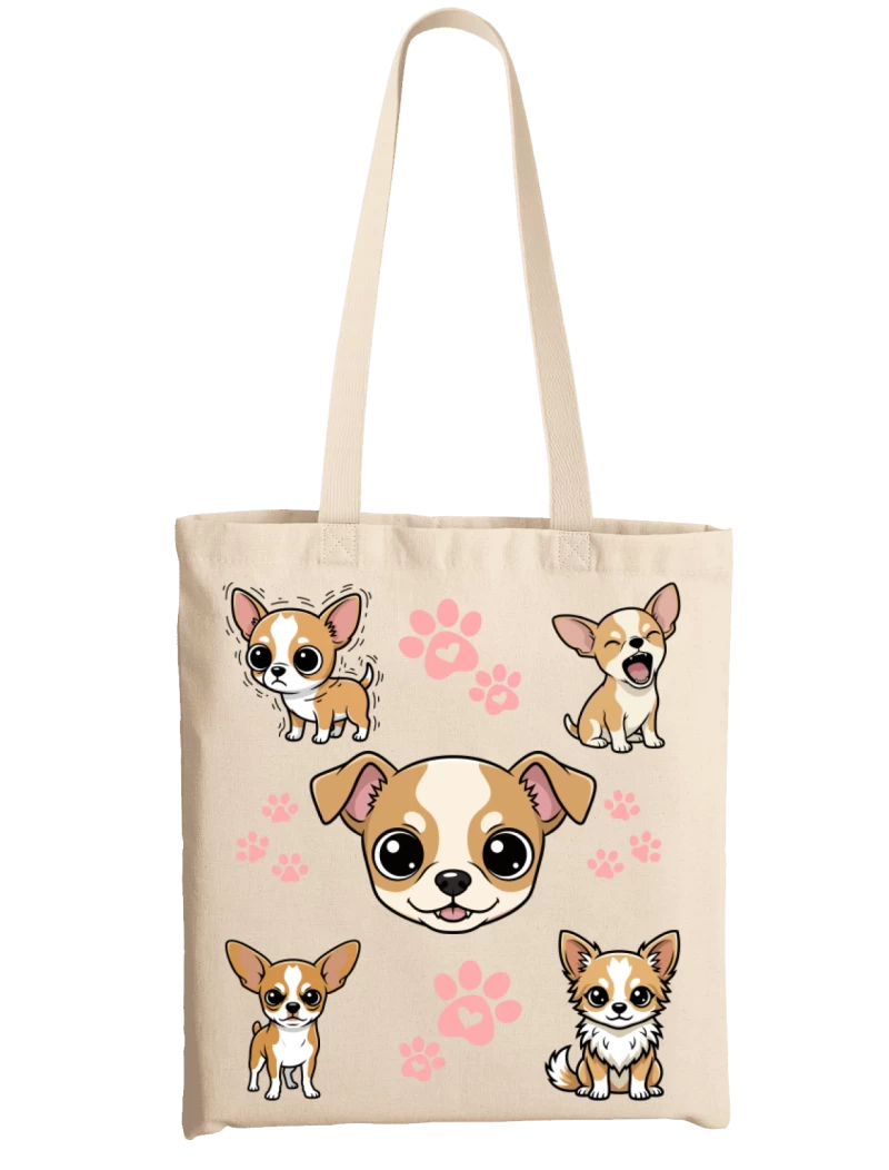 Totebag Perros Chihuahua Cabeza de Manzana