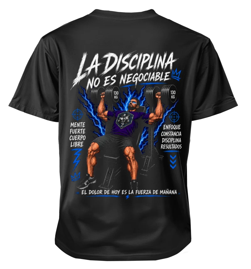 Polera Gym La Disciplina No Es Negociable | Espalda + Pecho