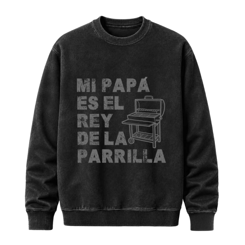 Polerón Mi papá es el rey de la parrilla — Regalo para papá asador, Día del Padre, Cumpleaños y Fiestas Patrias