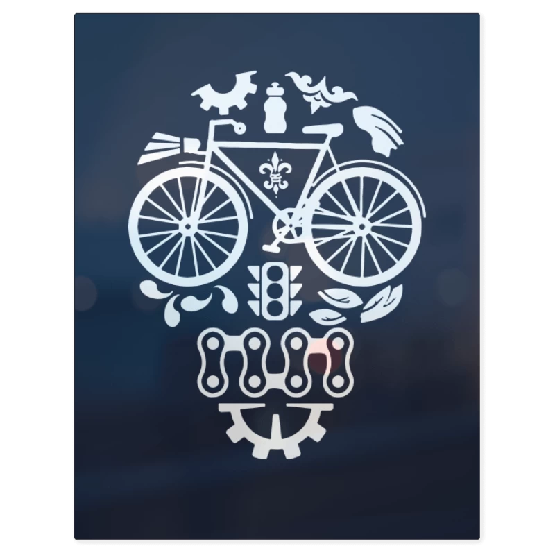 Calavera Bicicleta – Print Metálico