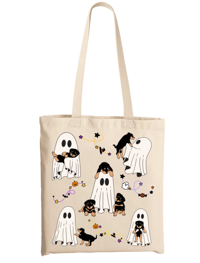 Totebag Fantasmas y Cachorritos Halloween