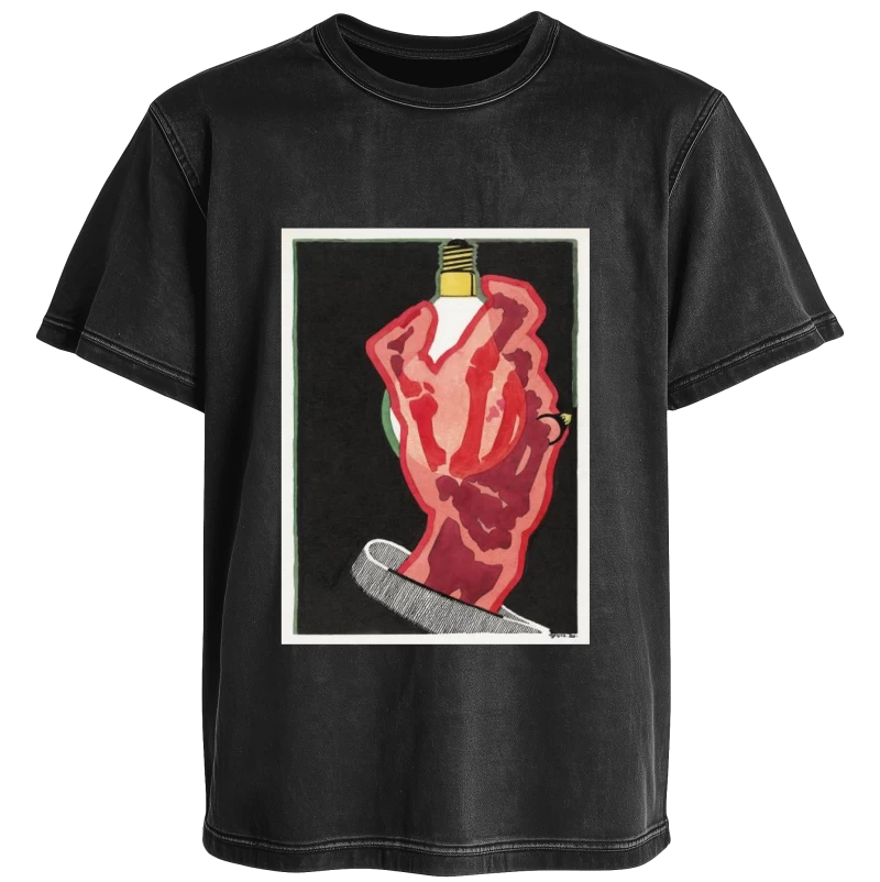 Polera Mano con ampolleta de Reijer Stolk — Arte vintage rojo y negro, diseño gráfico e ideas