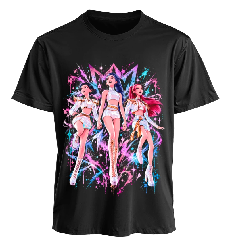 Polera Animación KPop Demon Hunters HUNTR/X | Frente + Espalda