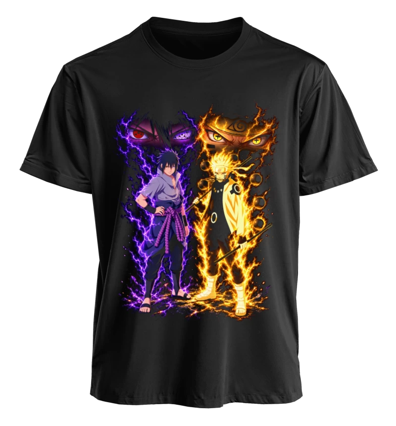 Polera Naruto & Sasuke | Frente + Espalda