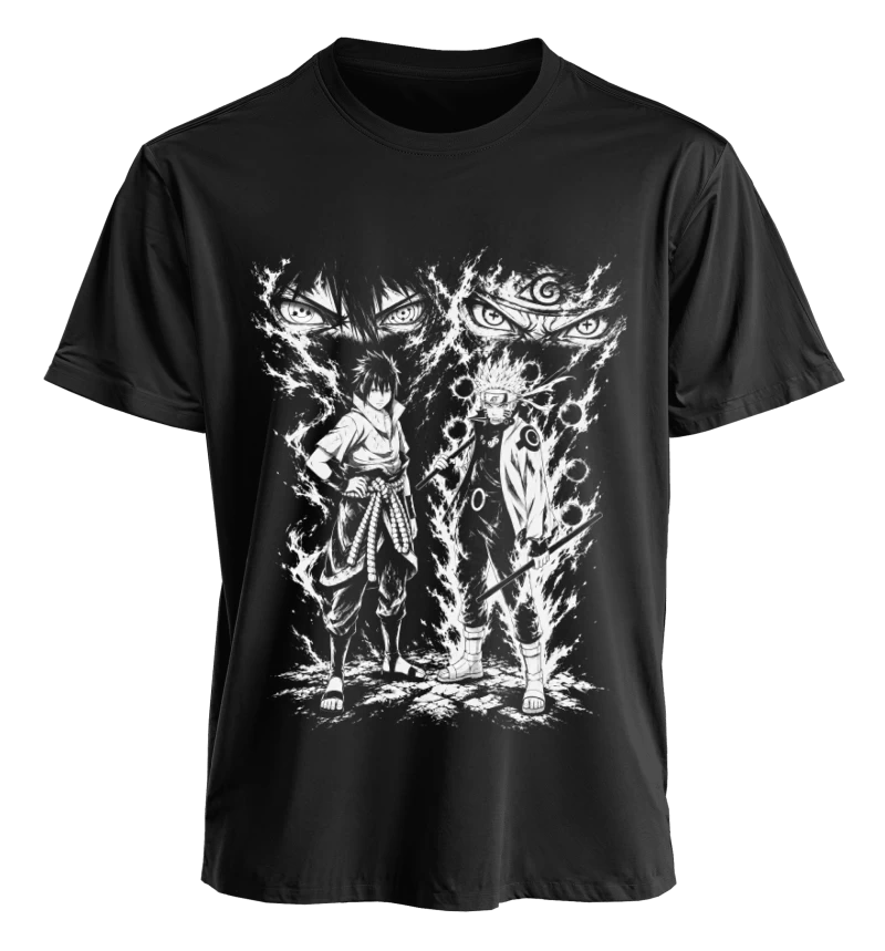 Polera Naruto & Sasuke Manga | Frente + Espalda