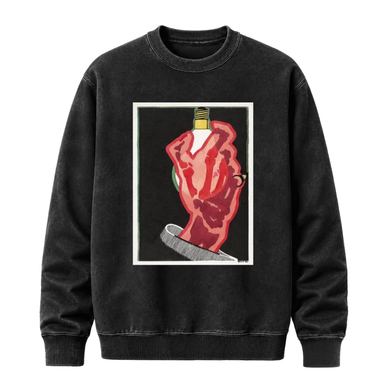 Polerón Mano con ampolleta de Reijer Stolk — Arte vintage rojo y negro, diseño gráfico e ideas